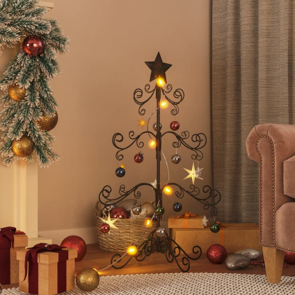 Árbol de Navidad para decoración metal negro 90 cm D