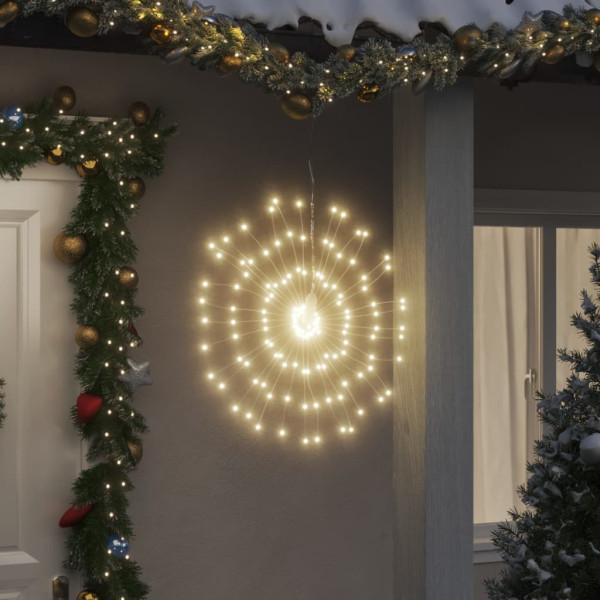 Luces de Navidad de estrellas 8 uds 140 LED blanco cálido 17 cm D