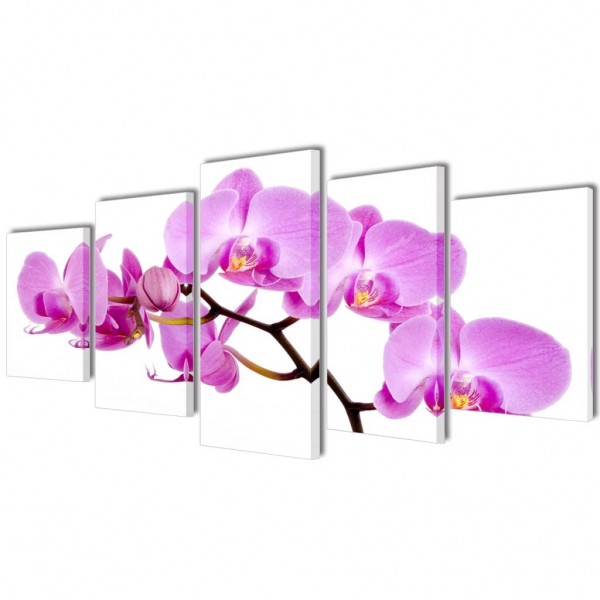 Set decorativo de lienzos para la pared modelo orquídea. 200 x 100 cm D