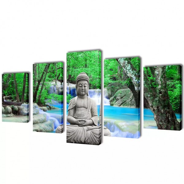 Set decorativo de lienzos para la pared modelo Buda. 200 x 100 cm D