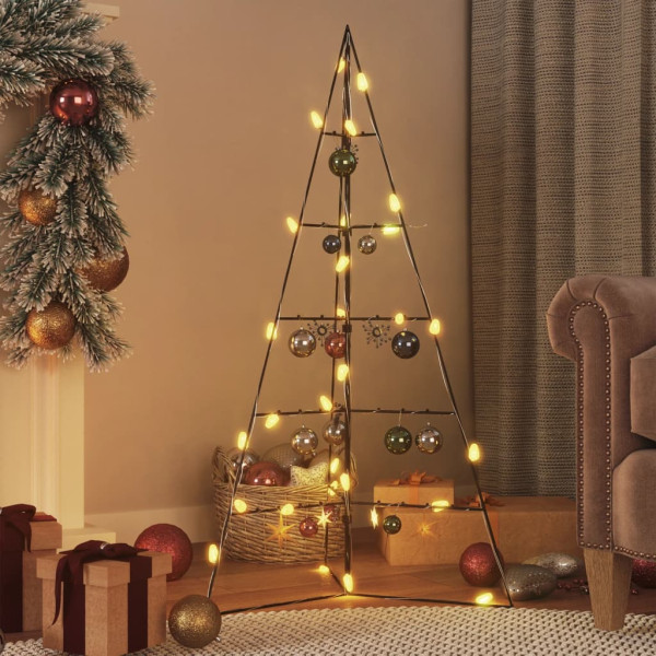 Árbol de Navidad para decoración metal negro 100 cm D