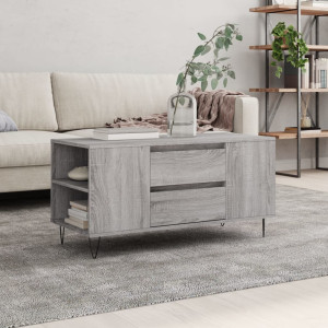 Mesa de centro madera de ingeniería gris Sonoma 102x44.5x50 cm D