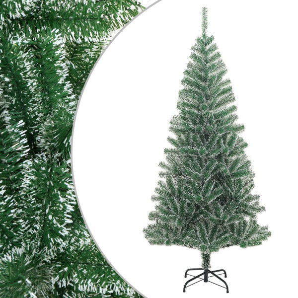 Árbol de Navidad artificial verde con nieve 180 cm D