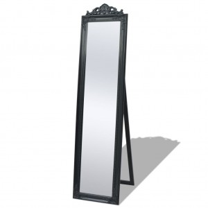 Espejo de pie estilo barroco negro 160x40 cm D
