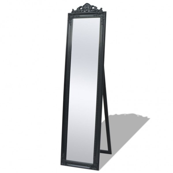 Espejo de pie estilo barroco negro 160x40 cm D