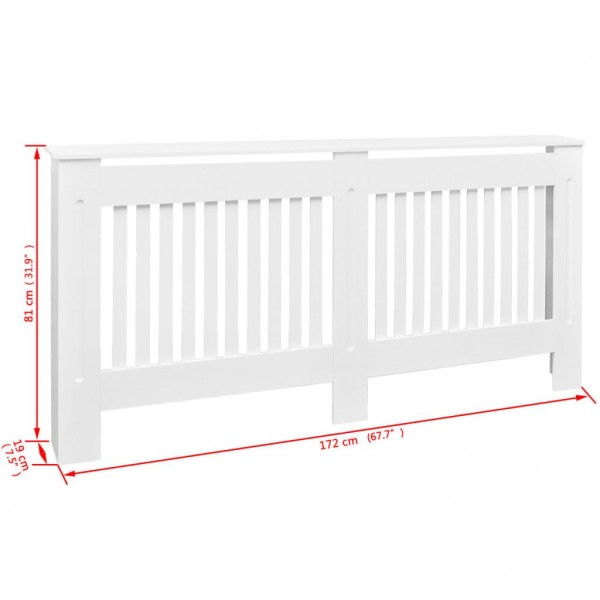 Cubierta para el radiador blanco MDF 172 cm M 4