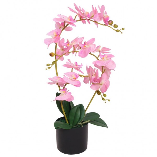 Planta artificial orquídea con macetero 65 cm rosa D