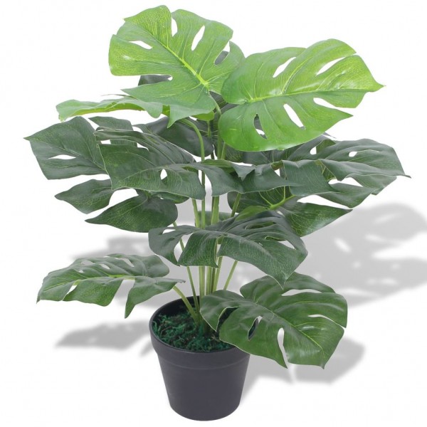 Planta de monstera artificial con maceta verde 45 cm D