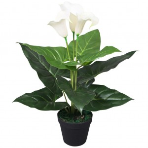 Planta cala lilly artificial con macetero 45 cm blanca | Plantas y ...