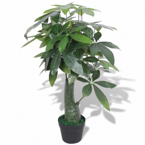 Árbol de la fortuna artificial con macetero 85 cm verde D