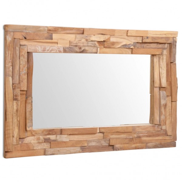 Espelho decorativo de teca 90x60 cm rectangular D