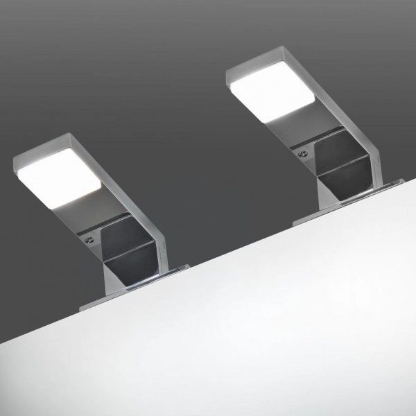 Lámparas de espejo 2 W luz blanca fría 2 unidades D