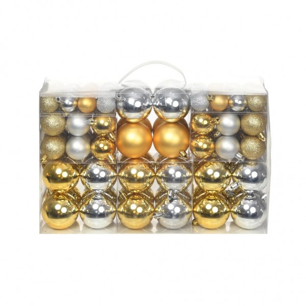 Bolas de Navidad 100 unidades plateado/dorado D