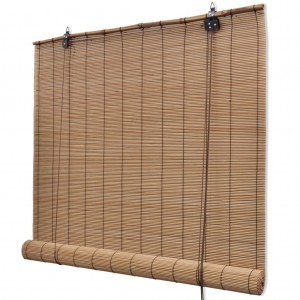 Persiana enrollable de bambú marrón 80x220 cm D