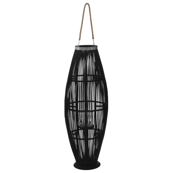 Porta-anéis pendente de bambu preto 95 cm D