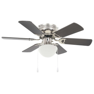 Ventilador de teto adornado com lâmpada 82 cm marrom escuro D