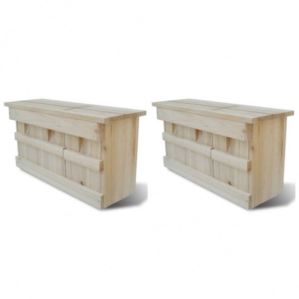 Casas para gorriones 2 unidades madera 44x15.5x21.5 cm D