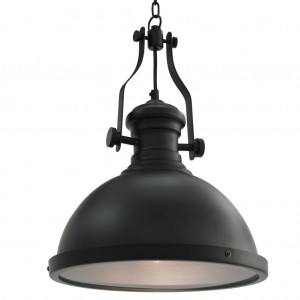 Lámpara de techo redonda negra E27 D