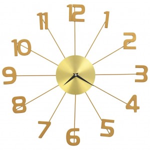 Reloj de pared de metal dorado 50 cm D