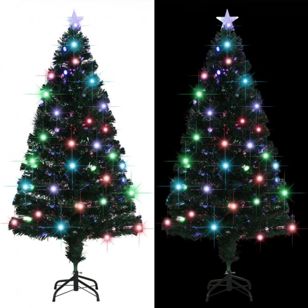 Árvore de Natal com luzes e suporte de fibra óptica 150 cm D