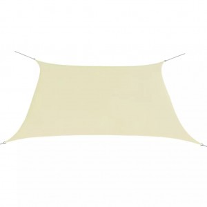 Toldo de vela quadrado de tecido Oxford de cor creme 3.6x3.6 m D