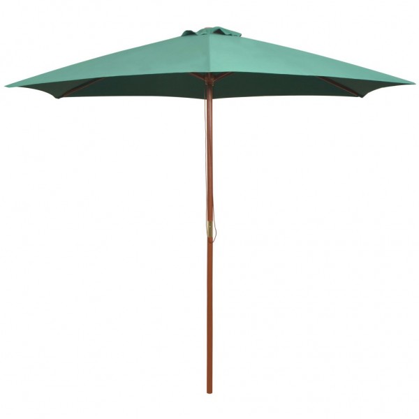 Um guarda-chuva de madeira de 270x270 cm verde D