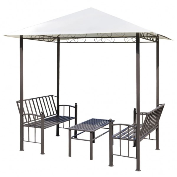 Pergola de jardim com mesa e bancos 2.5x1.5x2.4 m D