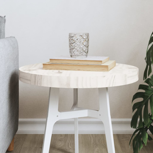 Mesa redonda de madeira maciça de pinho branco Ø40x3 cm D