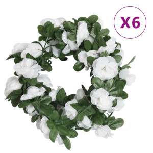 Guirnaldas de flores artificiales 6 uds blanco 250 cm D