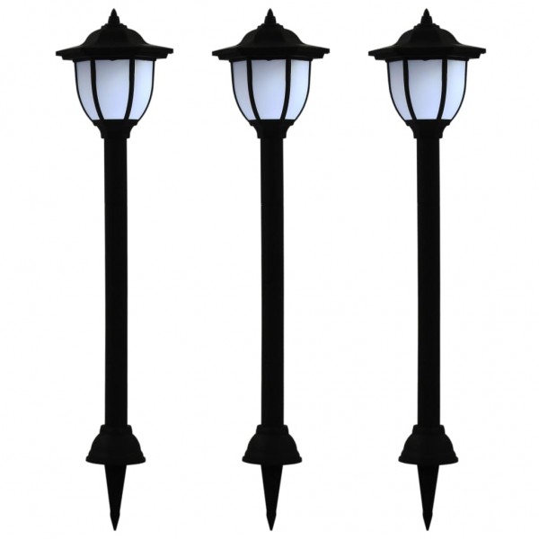 Lámparas solares LED de exterior 3 unidades negro D