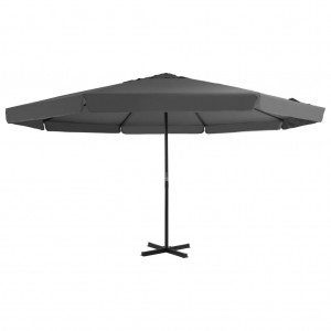 Um guarda-chuva de jardim com pau de alumínio 500 cm cinza anthracite D