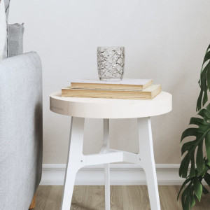 Tablero de mesa redondo madera maciza de pino blanco Ø30x3 cm D