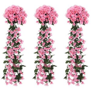 Guirnaldas de flores artificiales 3 uds rosa 85 cm D