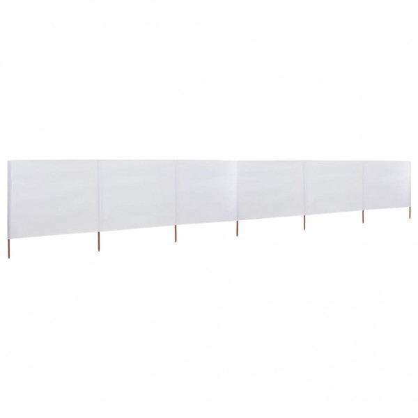 Para-brisas de praia de 6 painéis de tecido 800x80 cm branco D