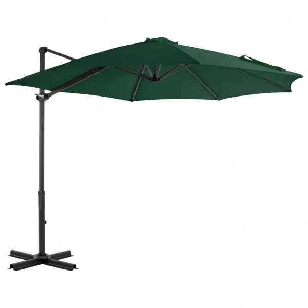 Guarda-chuva com poste de alumínio verde 300 cm D
