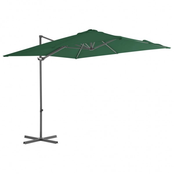 Guarda-chuva com poste de aço verde 250x250 cm D