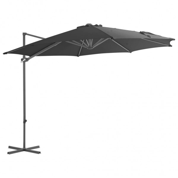 Um guarda-chuva com poste de aço cinzento 300 cm D
