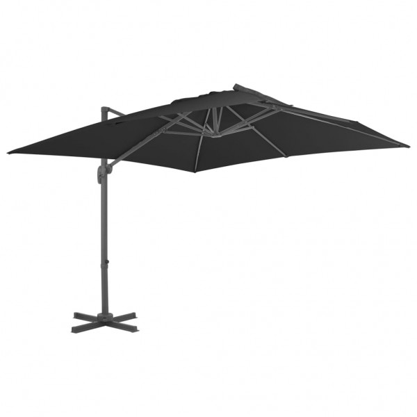 Um guarda-chuva com um poste de alumínio 300x300 cm cinza-antracita D