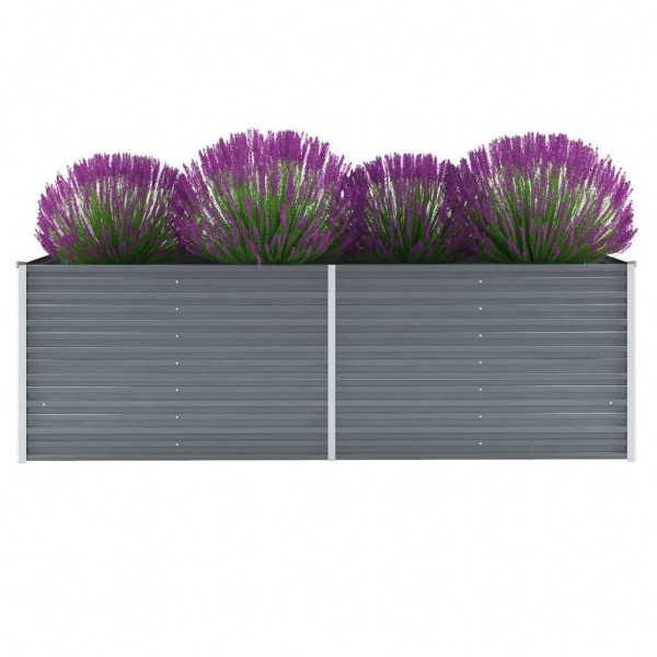 Arriate de jardín de acero galvanizado gris 240x80x77 cm D