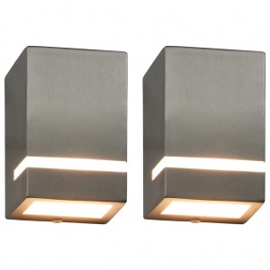 Lámparas de pared de exterior 2 uds 35 W plateado semicircular D