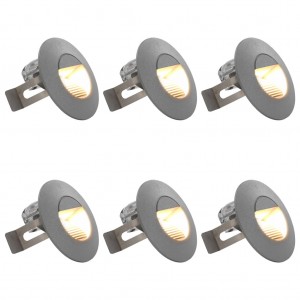 Lámparas LED de pared para jardín 6 uds. redonda plateada 5 W D