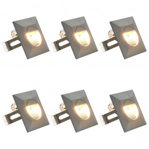 Lámparas LED de pared de jardín 6 unidades cuadrada plateada 5W D