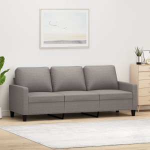 Sofá de 3 plazas de tela gris taupe 180 cm D