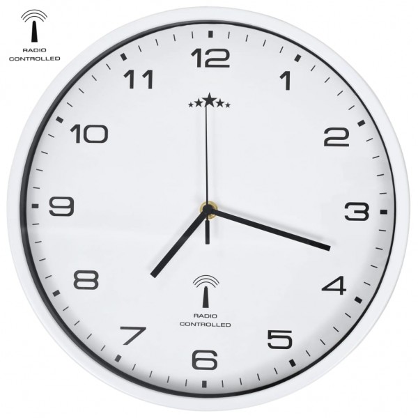 Reloj de pared radiocontrol movimiento de cuarzo 31 cm blanco D