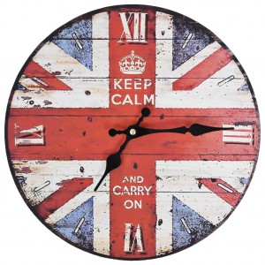 Reloj vintage de pared con flores UK 30 cm D