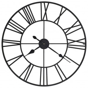 Reloj de pared vintage movimiento cuarzo metal 80 cm XXL D
