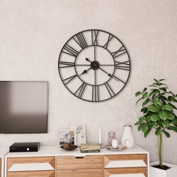 Reloj de pared vintage movimiento cuarzo metal 80 cm XXL M 5