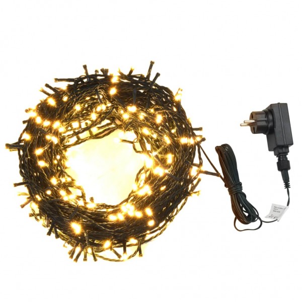 Faixa de luzes com 600 LEDs 60 m 8 efeitos de luz IP44 branco quente D