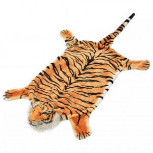 Alfombra afelpada de tigre 144 cm marrón D