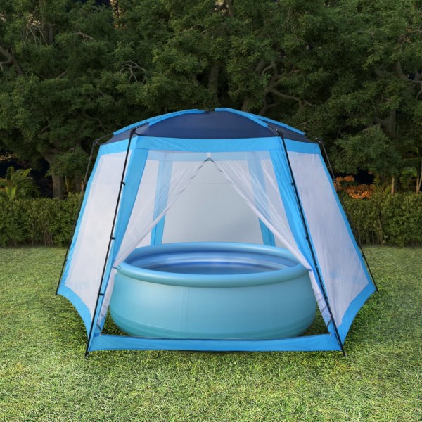 Tenda para piscina de tecido azul 590x520x250 cm D
